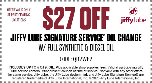 Jiffy Lube Oil Change Coupon